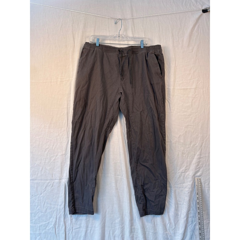 Plugg Mens XL 38 Charcoal Gray Elastic Drawstring Tapered Jogger Pants‎ #2198